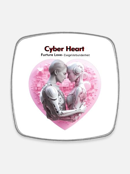 Rencontre avec le cœur cybernétique - Magnet carré - blanc