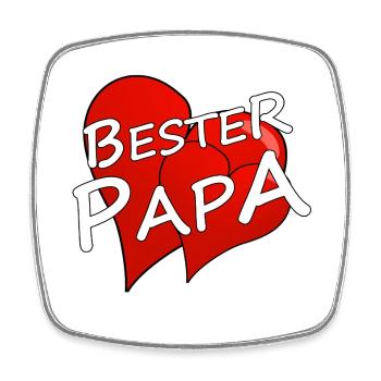 BESTER PAPA - Viereckiger Kühlschrankmagnet - Weiß - Vorne