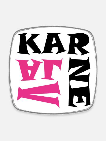 Karneval in Pink/Schwarz - Viereckiger Kühlschrankmagnet - Weiß