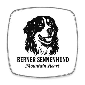 Bernese Mountain Dog Shirt – Mountain Heart - Square fridge magnet - white - Front