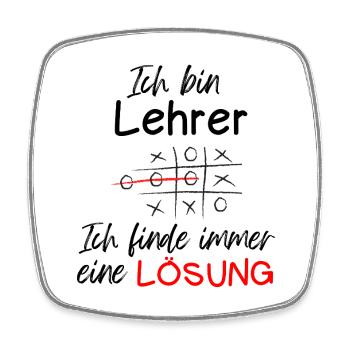 Ich Bin Lehrer Finde Immer Eine Lösung Geschenk - Viereckiger Kühlschrankmagnet - Weiß - Vorne