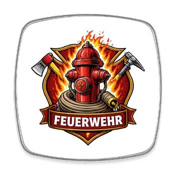 Fire Brigade Fire Hydrant Emblem - Square fridge magnet - white - Front
