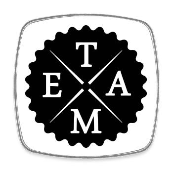 Team - Square fridge magnet - white - Front