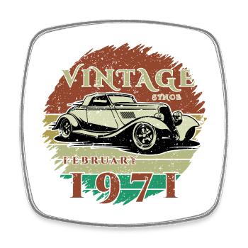 55th Birthday - Classics - Vintage since 02/1971 - Square fridge magnet - white - Front
