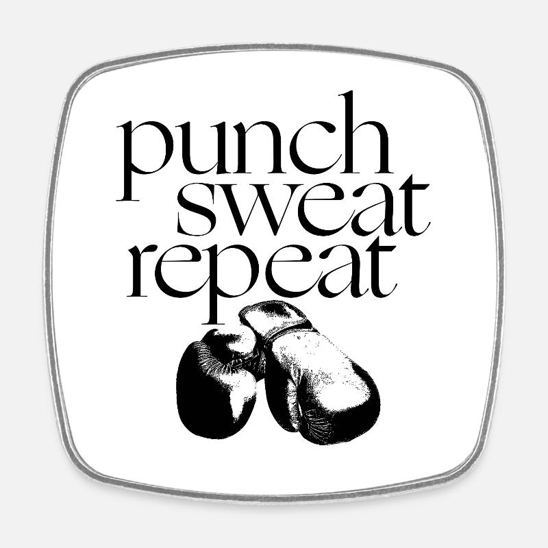 PUNCH SWEAT REPEAT - Magnet carré - blanc