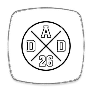 Dad 26 Baby Vater Vatertag Geschenk Papa 2026 - Viereckiger Kühlschrankmagnet - Weiß - Vorne