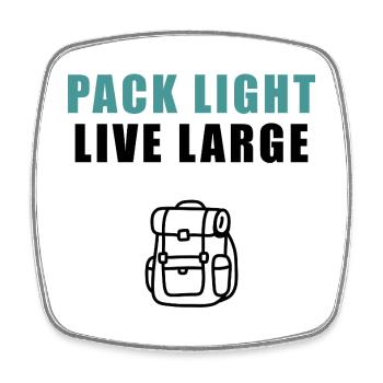 Pack Light Live Large Backpack - Viereckiger Kühlschrankmagnet - Weiß - Vorne