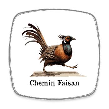 PHEASANT PATH! - Square fridge magnet - white - Front
