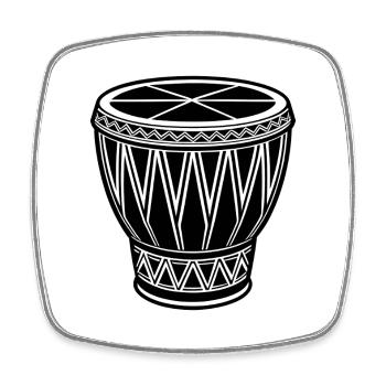 Conga africain - Magnet carré - blanc - Devant