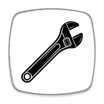 Adjustable wrench - Square fridge magnet - white - Front