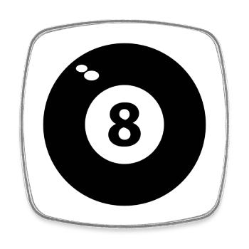8 black billiards - Square fridge magnet - white - Front