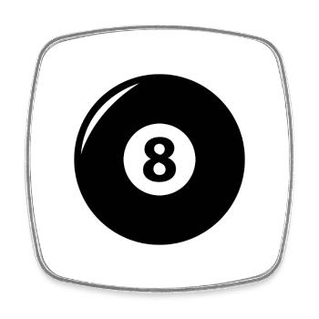 8 black billiards - Square fridge magnet - white - Front