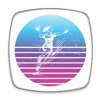 Tolles Handball Geschenk für Handball fuer Frauen - Viereckiger Kühlschrankmagnet - Weiß - Vorne
