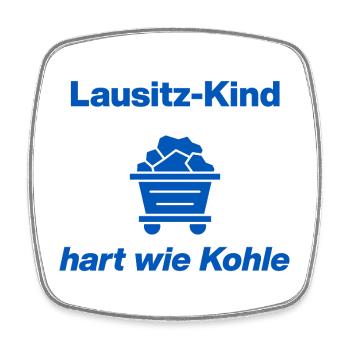 LAUSITZ-KIND: HART WIE KOHLE! - Viereckiger Kühlschrankmagnet - Weiß - Vorne