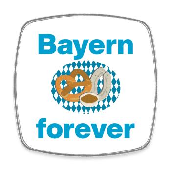 BAYERN FOREVER, BREZNLOVE, WEISSWURST, A MSSS BIER - Viereckiger Kühlschrankmagnet - Weiß - Vorne
