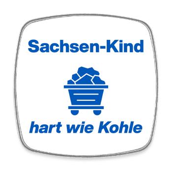 SAXONY CHILD: HARD AS COAL! - Square fridge magnet - white - Front