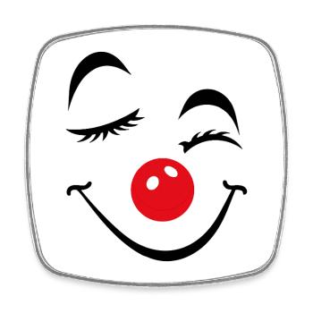 Fröhliches Clown Gesicht Karneval Fasnet Fasching - Viereckiger Kühlschrankmagnet - Weiß - Vorne