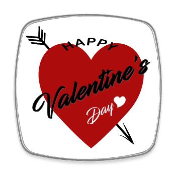 Valentine's Day Heart Font Design - Square fridge magnet - white - Front