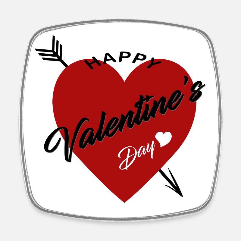 Valentinstag Herzschrift Design - Viereckiger Kühlschrankmagnet - Weiß