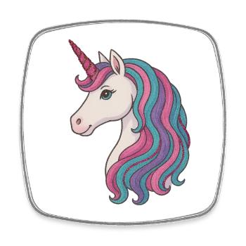 Pastel Unicorn Mane Delight - Square fridge magnet - white - Front