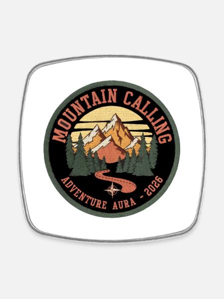 Mountain Call Patch: Adventure Aura 2026 - Square fridge magnet - white