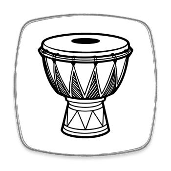Africa drum - Square fridge magnet - white - Front