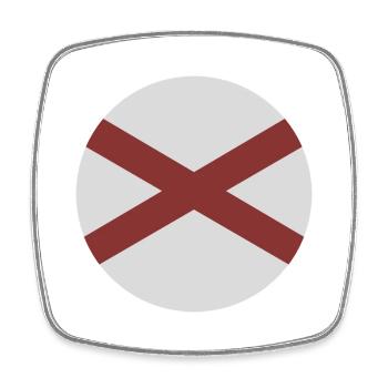 Alabama round flag - Square fridge magnet - white - Front