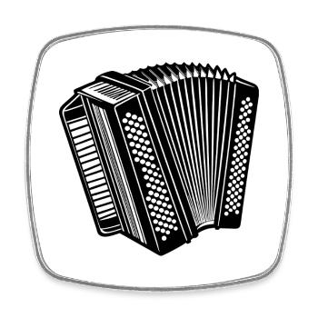 Air accordion - Square fridge magnet - white - Front