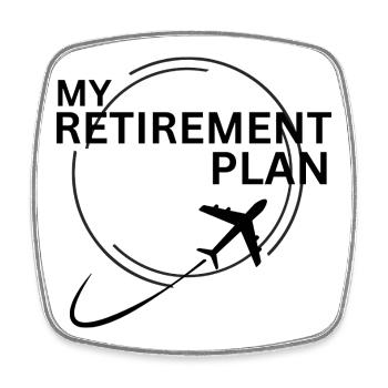 Airplane Flying Retirement Plan - Square fridge magnet - white - Front
