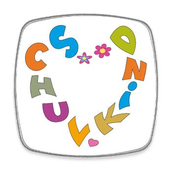 Schulkind mit bunten Buchstaben Herz und Blumen - Viereckiger Kühlschrankmagnet - Weiß - Vorne