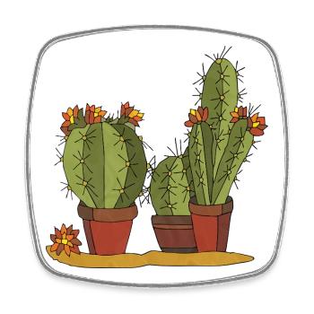 Flowers - Square fridge magnet - white - Front