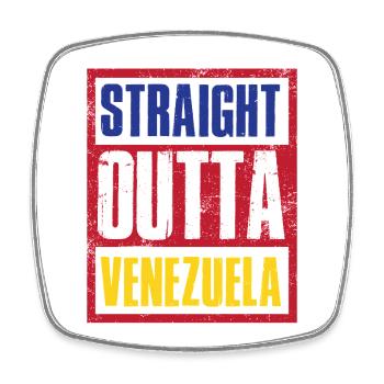 Straight outta Venezuela - Viereckiger Kühlschrankmagnet - Weiß - Vorne