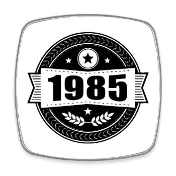 1985 black - Viereckiger Kühlschrankmagnet - Weiß - Vorne