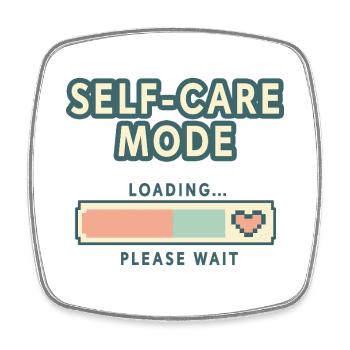 Self-Care Mode Loading - Retro Pixel Edition - Square fridge magnet - white - Front