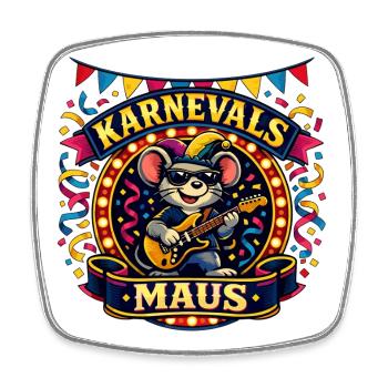 Carnival Mouse Skirt Cologne Alaaf Gift - Square fridge magnet - white - Front