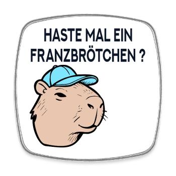 Franzbrötchen Hambourg Capybara - Magnet carré - blanc - Devant