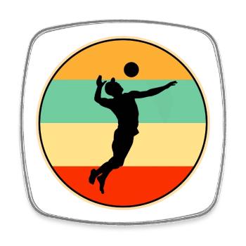 olleyball Player Retro Sunset Vintage Silhouette - Square fridge magnet - white - Front