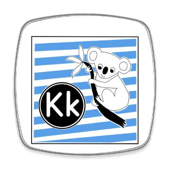 K wie Koala - Viereckiger Kühlschrankmagnet - Weiß - Vorne