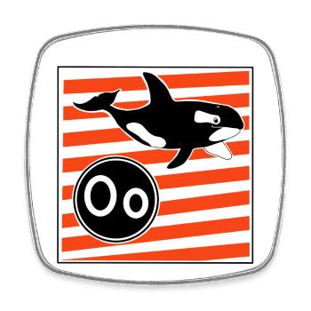 O wie Orca - Viereckiger Kühlschrankmagnet - Weiß - Vorne