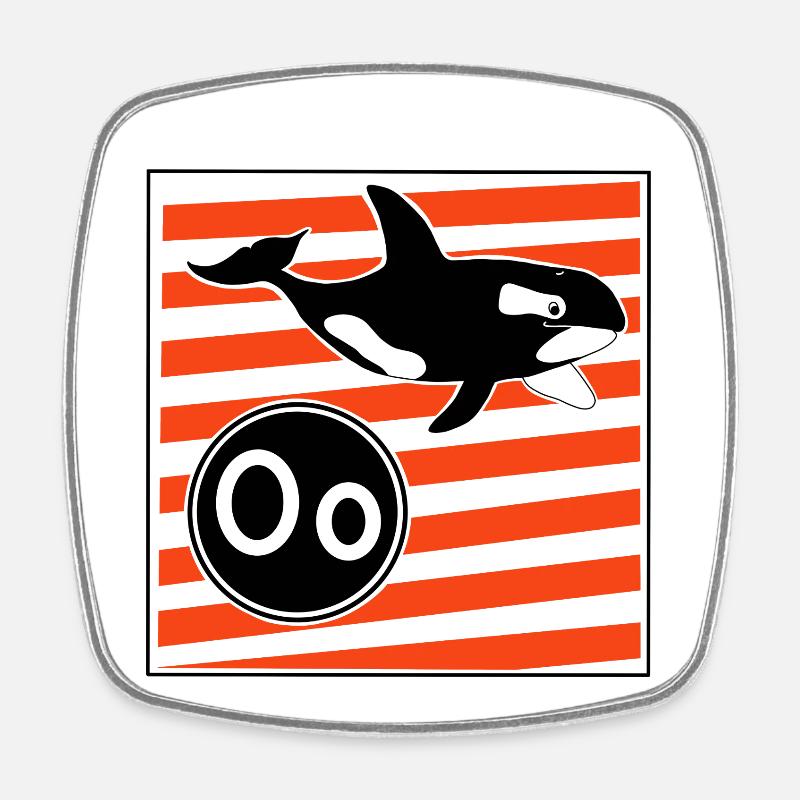 O wie Orca - Viereckiger Kühlschrankmagnet - Weiß