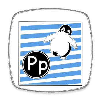 P for Penguin - Square fridge magnet - white - Front