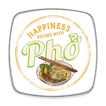 Pho Suppe Street Food Vintage Vietnam Souvenir - Viereckiger Kühlschrankmagnet - Weiß - Vorne