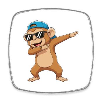 Cool Dabbing Monkey Sunglasses Cartoon-Kunst - Viereckiger Kühlschrankmagnet - Weiß - Vorne