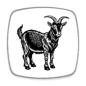 Alpine goat - Square fridge magnet - white - Front