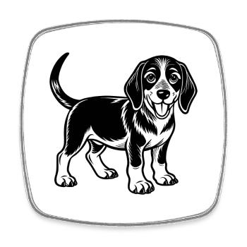 American English Coonhound - Square fridge magnet - white - Front