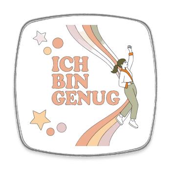 Ich bin Genug – Pastell Regenbogen Held - Viereckiger Kühlschrankmagnet - Weiß - Vorne
