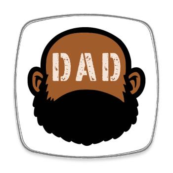 PAPA BARBE - Magnet carré - blanc - Devant