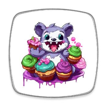 Zuckerschnute Monster Cupcake Parade - Viereckiger Kühlschrankmagnet - Weiß - Vorne