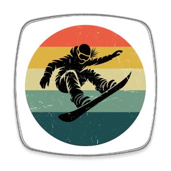In a nutshell: snowboard for women - Square fridge magnet - white - Front