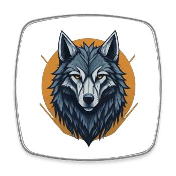 Mystic Wolf - Viereckiger Kühlschrankmagnet - Weiß - Vorne